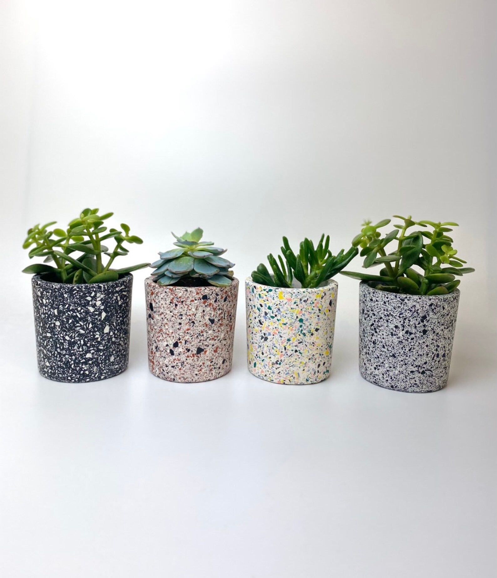 White Terrazzo Plant Pot Etsy