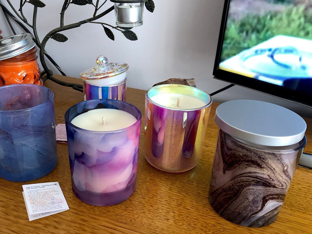 Large Glass Container Candles Made With Hand Poured Natural Soy Wax New