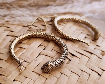 Golden snake earrings