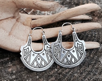 Ethnic earrings- boho earrings- silver plated earrings