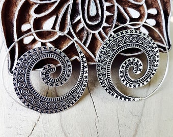 spiral earrings- ethnic earrings