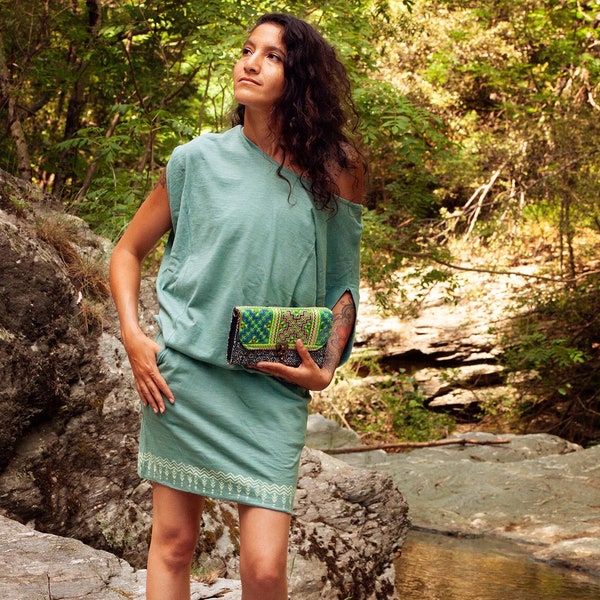 New! Tippali pockets dress- block printed dress- blue short dress- boho dress- ethnic dress