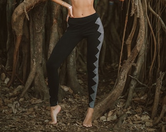 New black ethnic legging pant- yoga legging- festival legging