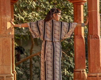 WUJI Kimono- Lightweight boho dress- Belted summer dress -Festival outfit for woman