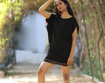 New! Tippali pockets dress- block printed dress- black dress- boho dress- ethnic dress