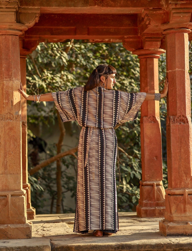 Wudji robe kimono robe portefeuille ethnique robe longue rayon image 2