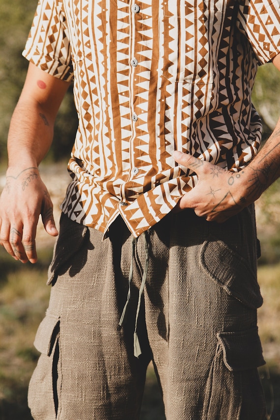 Cotton Bermuda for Men Four Pockets Bermuda Natural Dye Shorts for Men Festival Bermuda for Men Etsy