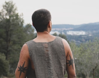 Men's Raw Cotton Tank Top- Earthy Vibes