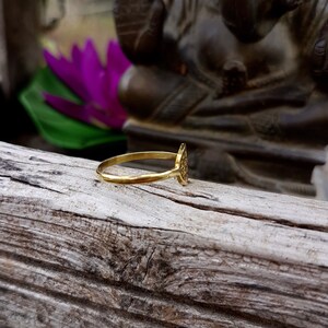 Flower of life ring tiny brass ring boho jewelry golden ring gift for her boho ring small brass ring image 6