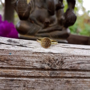 Flower of life ring tiny brass ring boho jewelry golden ring gift for her boho ring small brass ring image 7