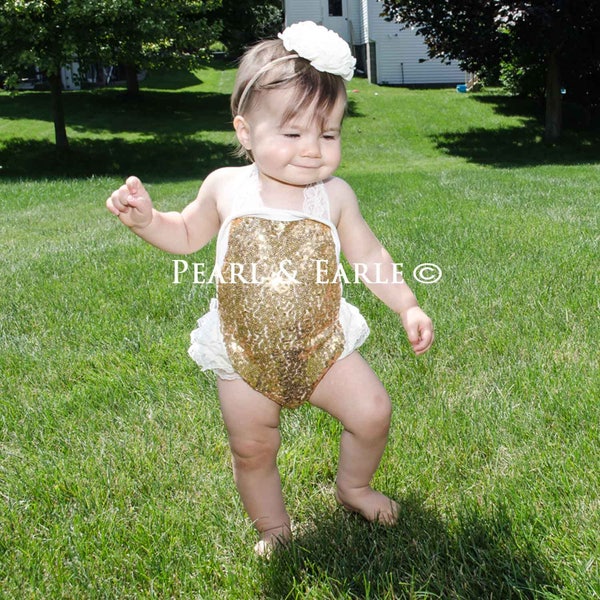 Baby Sequin Romper Etsy