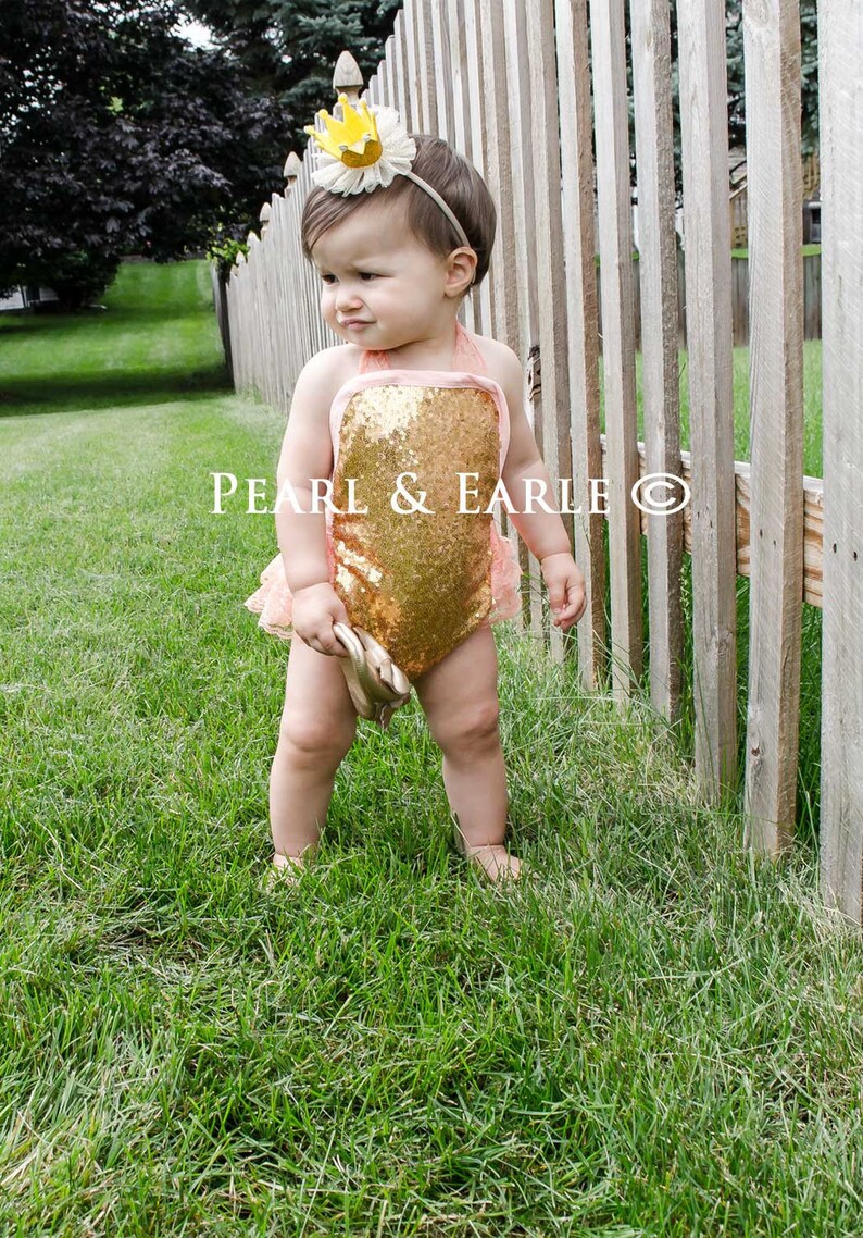 Pink Romper Gold Baby Romper Sequin Romper Baby Gold First Etsy