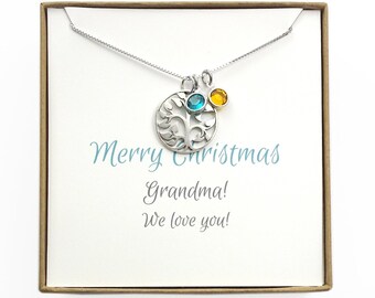 Tree of Life Necklace, Tree of Life Silver, Gift for Grandmother Christmas, Gift for Grandma, Gift for Mom, Tree of Life with Birthstones