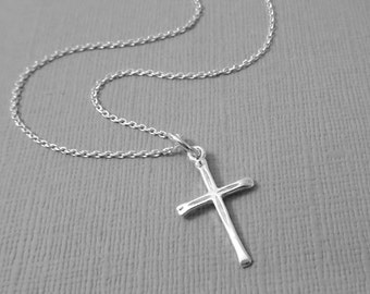 Baptism Necklace, Confirmation Necklace, Sterling Silver Cross Necklace, Christmas Gift Necklace, Baptism Gift, Gift for Mom, Christmas Gift