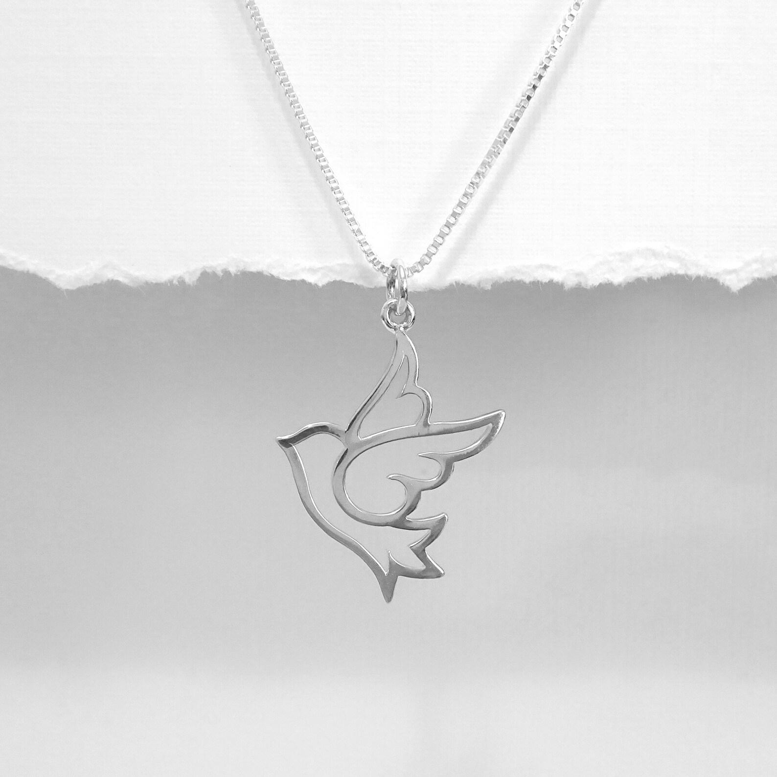 Dove Peace Necklace Sterling Silver Bird Necklace Peace - Etsy
