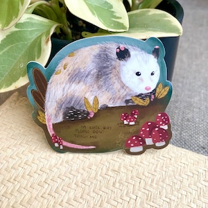 I’m Cute, But Don’t Touch Me Opossum Vinyl Sticker