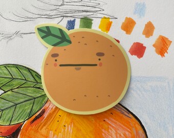 Pegatina de vinilo naranja despreocupada