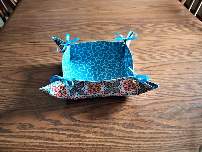 Trinket Basket Bread Basket Decorative Table Basket Roll Basket Handmade Cotton Roll Basket Fabric Bread Basket Cotton Bread Basket