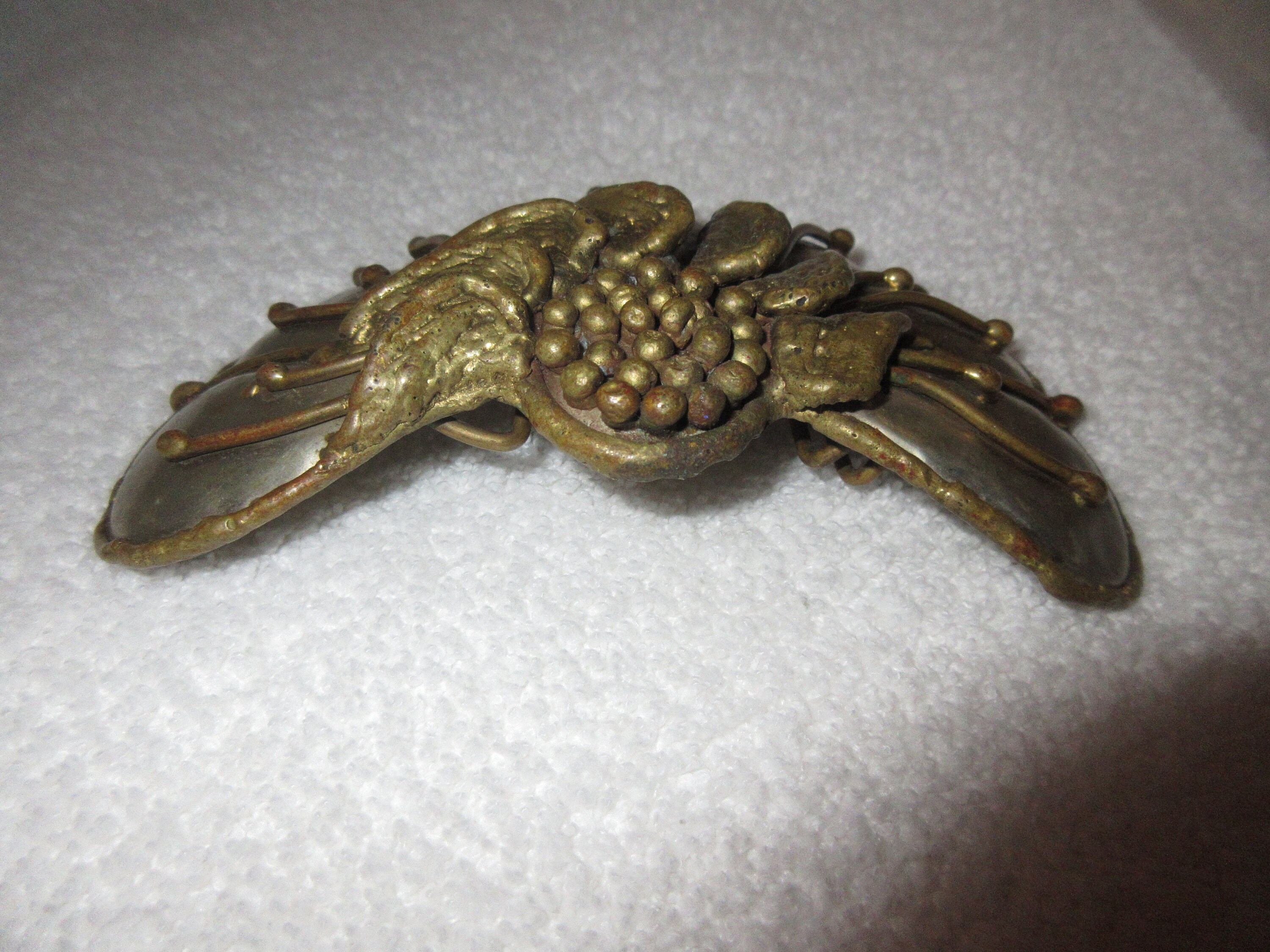 Vintage Pal Kepenyes Signed Blue Sodalite Brass Belt Buckle 3.5\