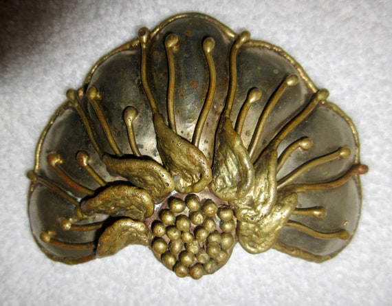 Vintage Pal Kepenyes Signed Belt Buckle: Brutalist Floral 