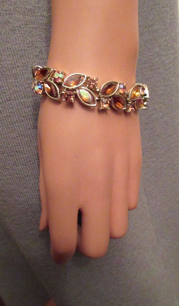 Lisner Amber Borealis MultiColor Crystal Bracelet 