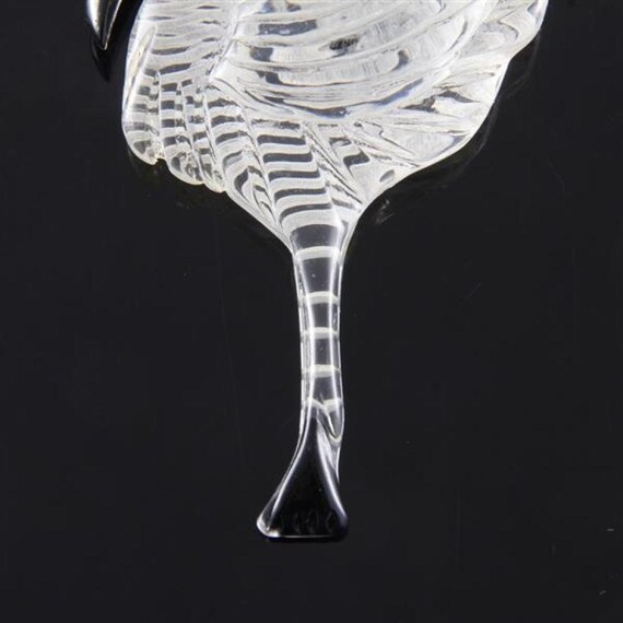 Midcentury Clear Lucite Flamingo Pin Reverse Carv… - image 4