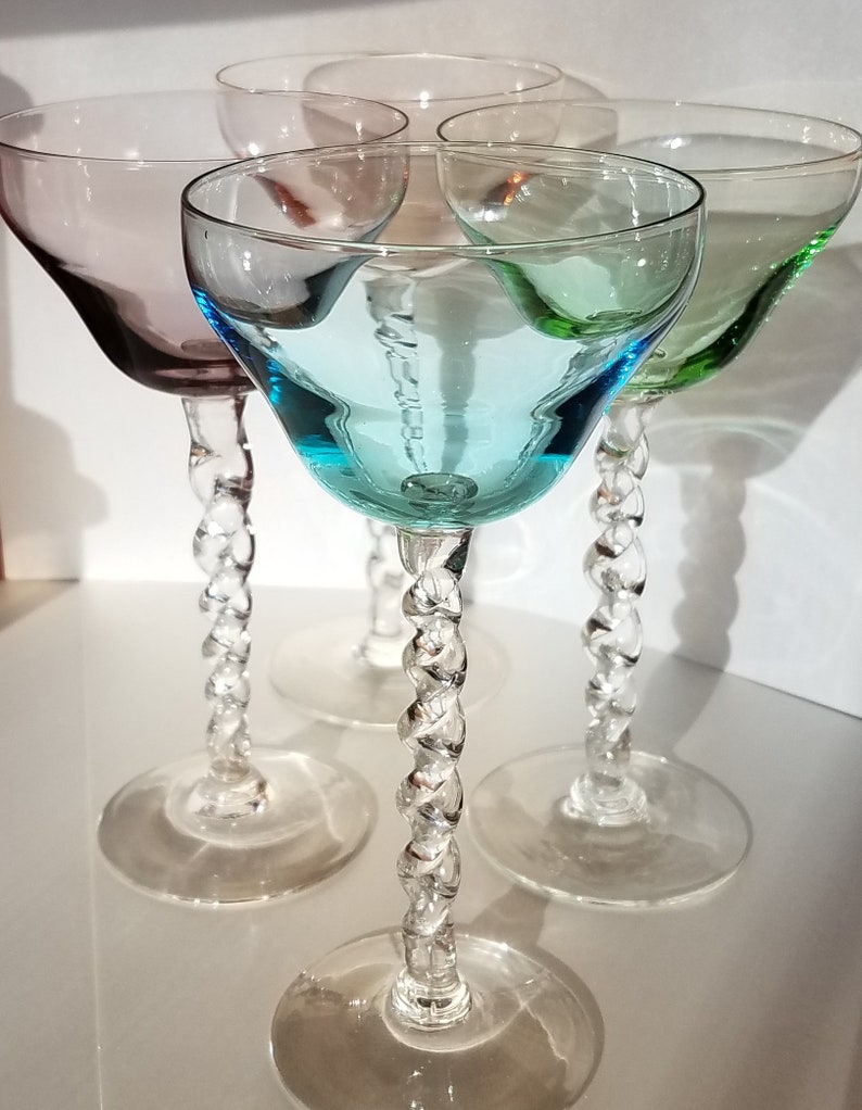 Hand Blown Wine Glasses Petite Set of Four Etsy