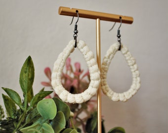 Made to Order || Woven Teardrops || Fiber Earrings || Macramé Jewelry