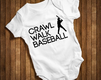 Baseball Mom Dad Baseball Lovers Gift Crawl Walk Baseball Baby Bodysuit Newborn Infant Kids Outfit Mothers Day Fathers Day