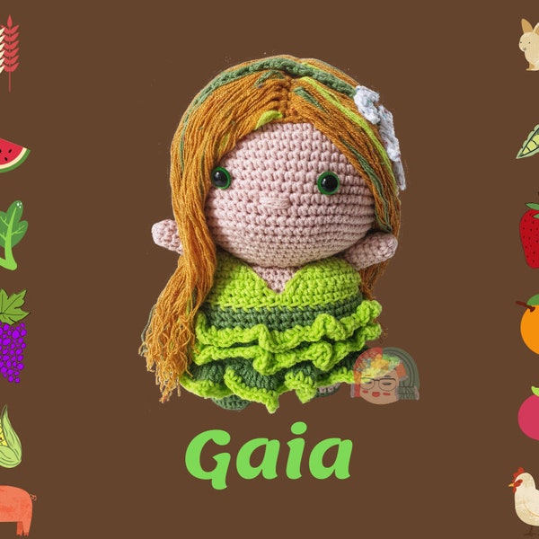 GAIA Amigurumi Pattern. PDF crochet god, Greek God Pattern, instant download (English/Français)