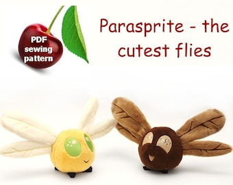 Parasprite (my little pony fly) stuffed animal  plushie PDF sewing pattern - cute and easy kawaii anime DIY plush toy with embroidery files