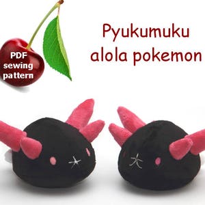 Pyukumuku stuffed animal alola water pokemon handheld size plushie PDF sewing pattern - cute and easy kawaii anime DIY plush toy