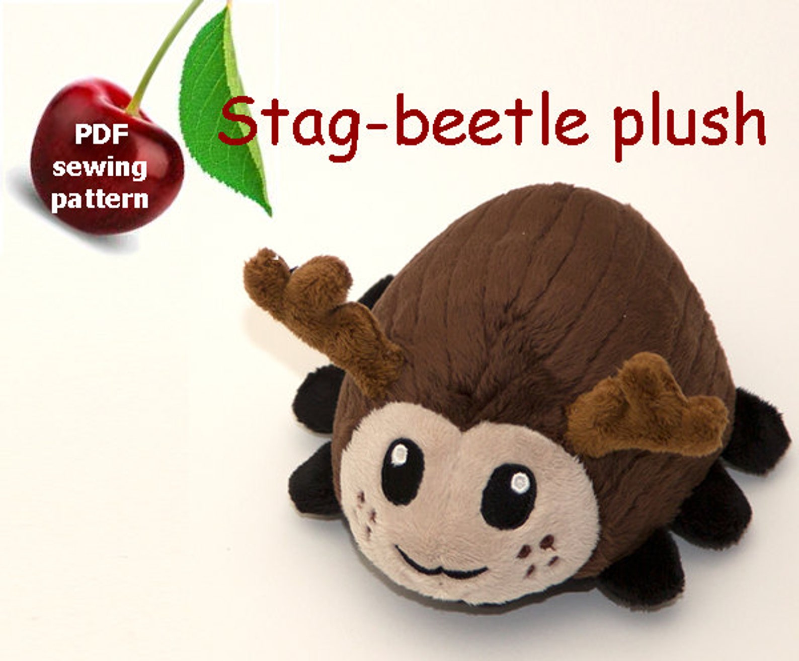 Stagbeetle stuffed animal handheld size plushie PDF sewing Etsy
