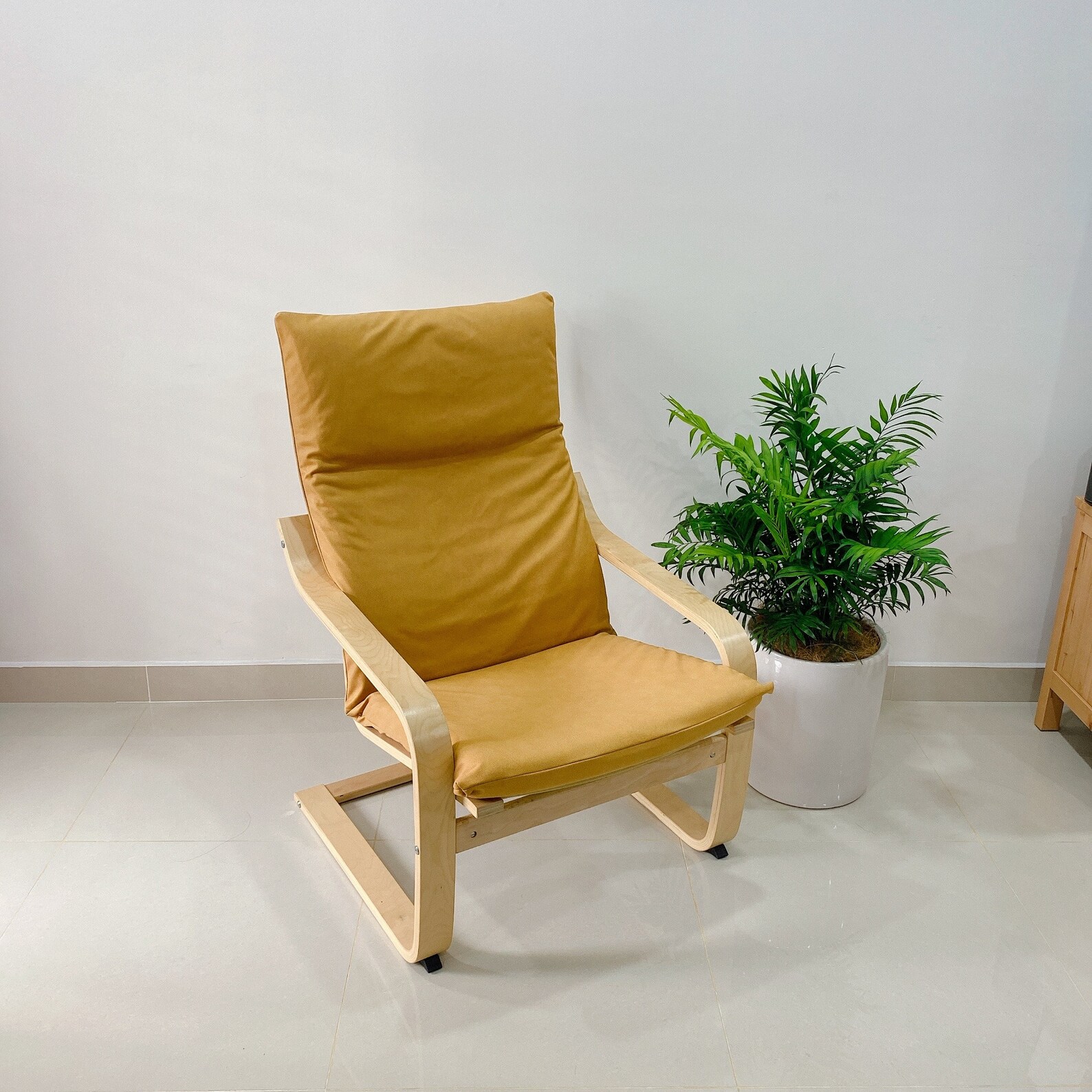 Faux Leather IKEA Poang Chair Cushion Cover Light Brown Etsy Australia