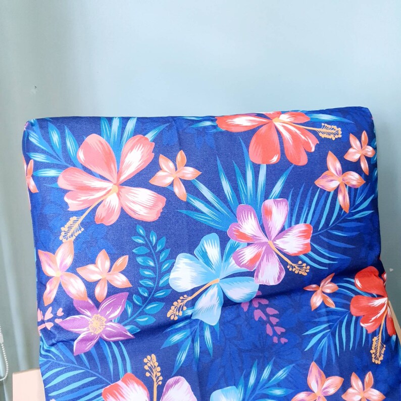 IKEA Poang Chair Cushion Cover Blue Floral Print | Etsy