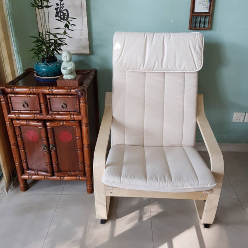 IKEA Poang Chair Cushion Cover Orange leaf print | Etsy