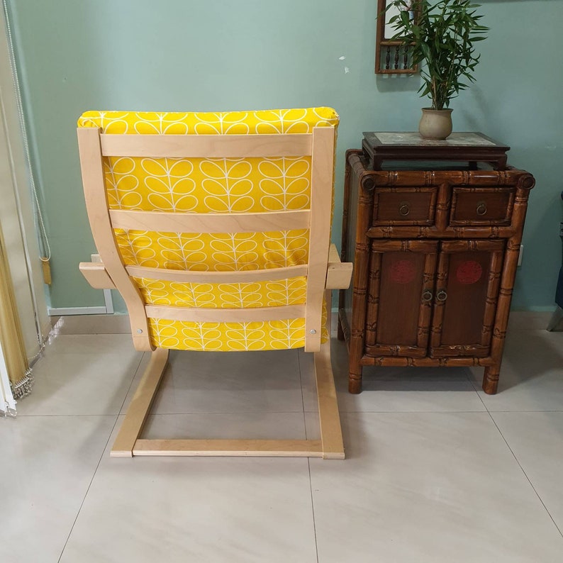 NEW IKEA Poang Chair Cushion Cover Yellow Leaf Print | Etsy