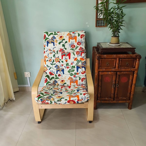 IKEA Poang Chair Cushion Cover - Imprimé cheval jouet