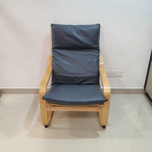 IMPERMEABILE / Fodera per cuscino sedia IKEA Poang - Tessuto in pelle blu scuro