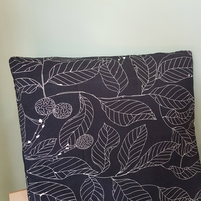 IKEA Poang Chair Cushion Cover Black Leaf Print | Etsy