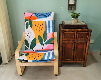 IKEA Poang Chair Cushion Cover - Artsy Orange Citrus