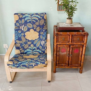 NEW | IKEA Poang Chair Cushion Cover - Tropical Forest Blue Print