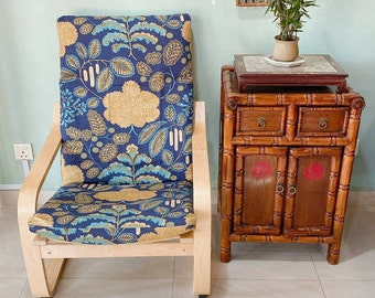 NEW | IKEA Poang Chair Cushion Cover - Tropical Forest Blue Print