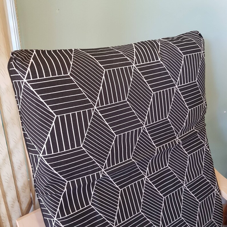 IKEA Poang Chair Cushion Cover Parabox Black - Etsy