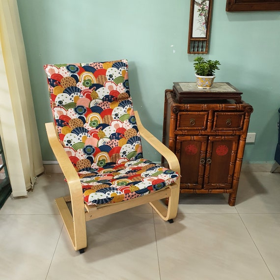 Premium Fabric IKEA Poang Chair Cushion Cover Oriental Japanese 