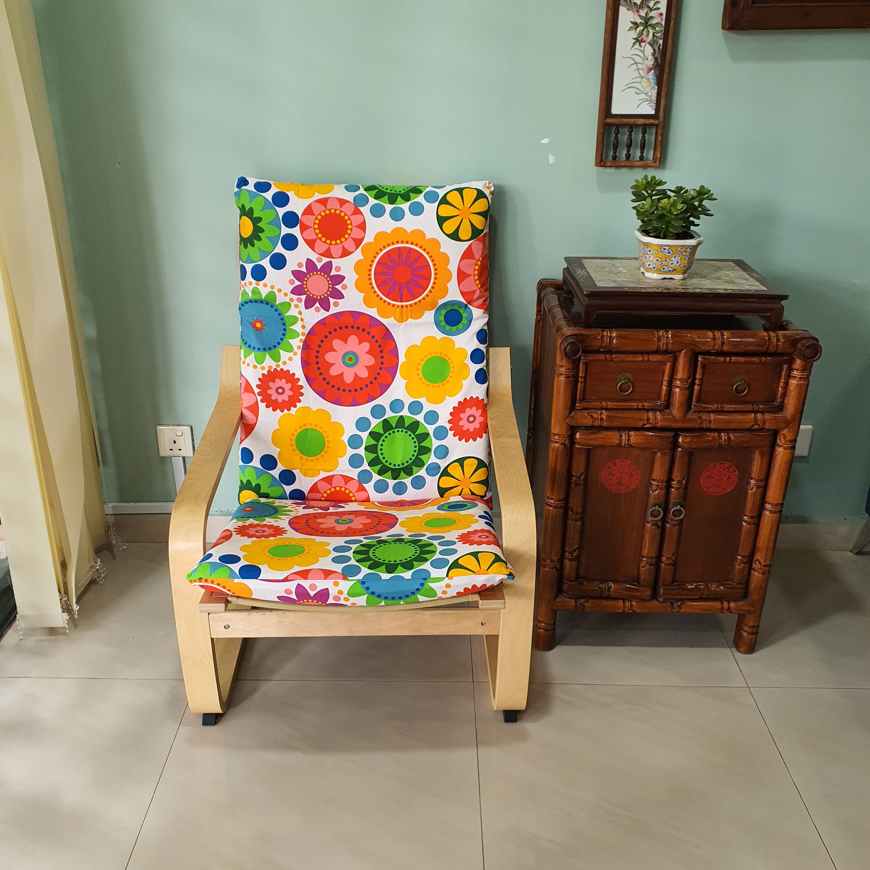 Buy IKEA Poang Chair Cushion Cover Cheerful Sunflower Online in India Etsy