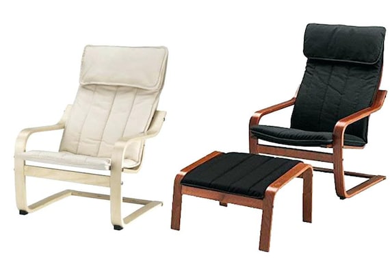 Ikea wooden sale chair with cushion