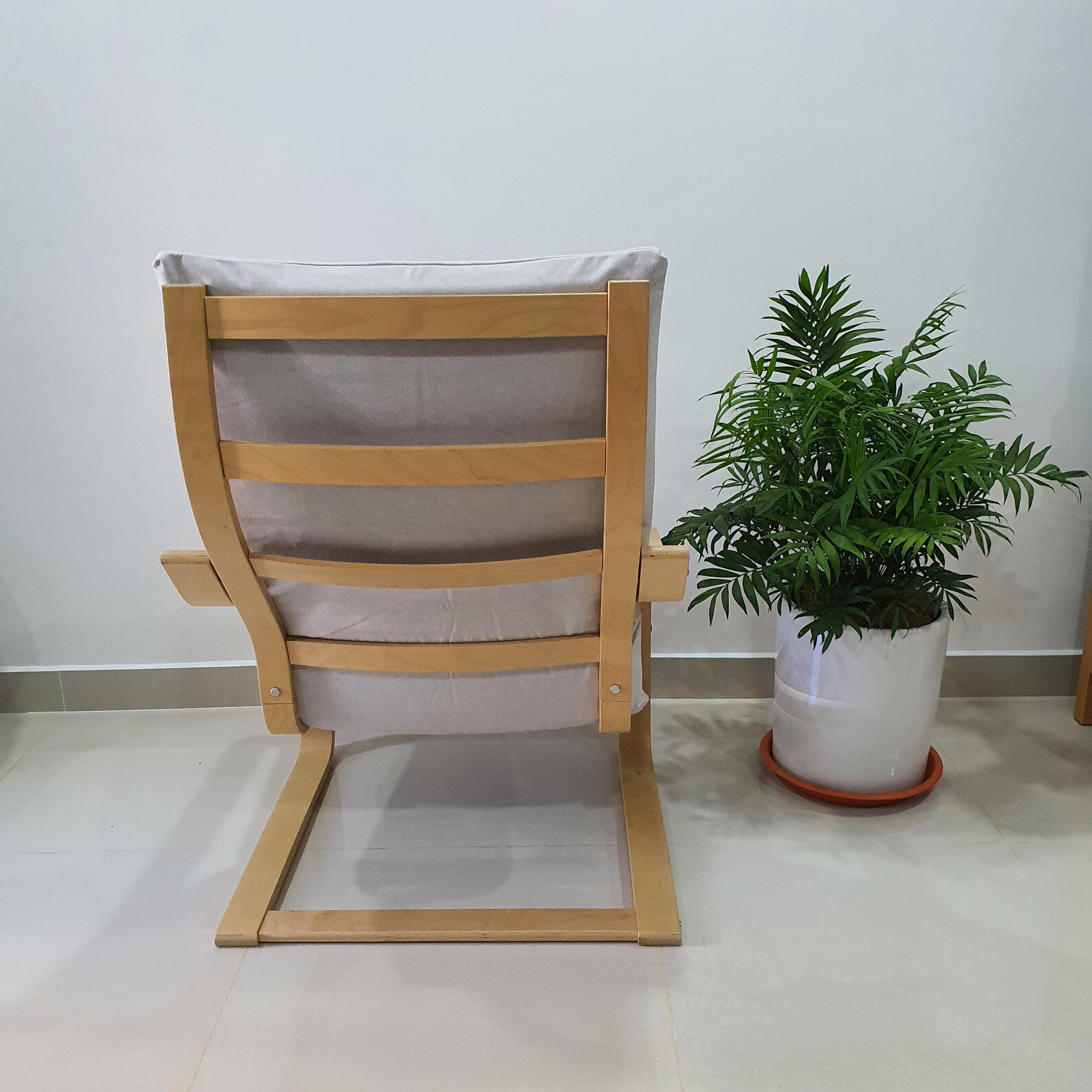 Faux Leather IKEA Poang Chair Cushion Cover Light Grey Etsy