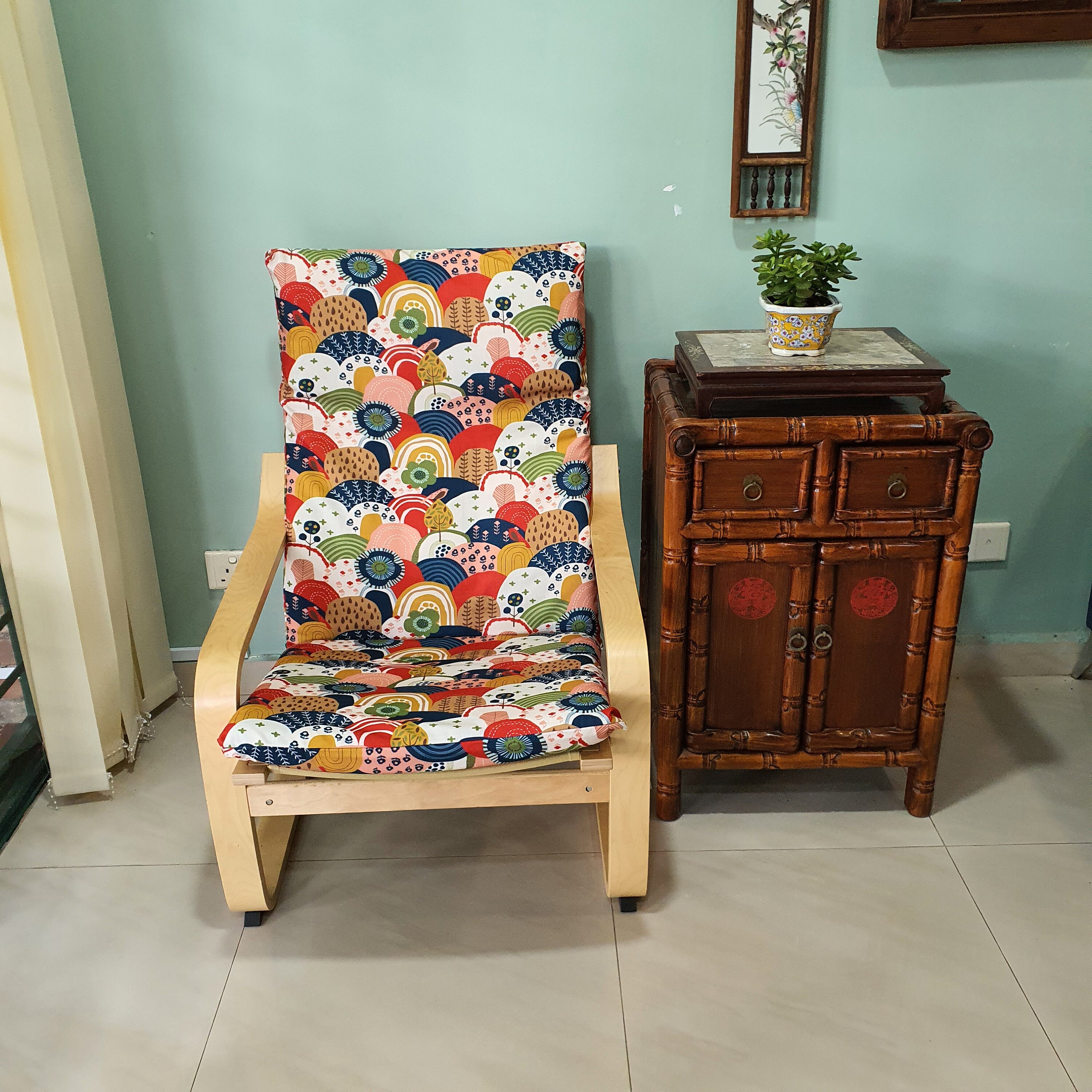 Premium Fabric IKEA Poang Chair Cushion Cover Oriental Japanese Etsy Canada