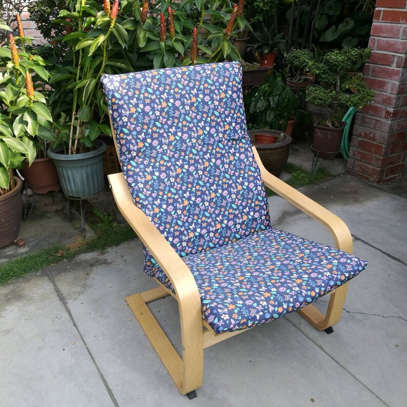 Housse de coussin de chaise Poang IKEA imprimé bleu Floral  Etsy